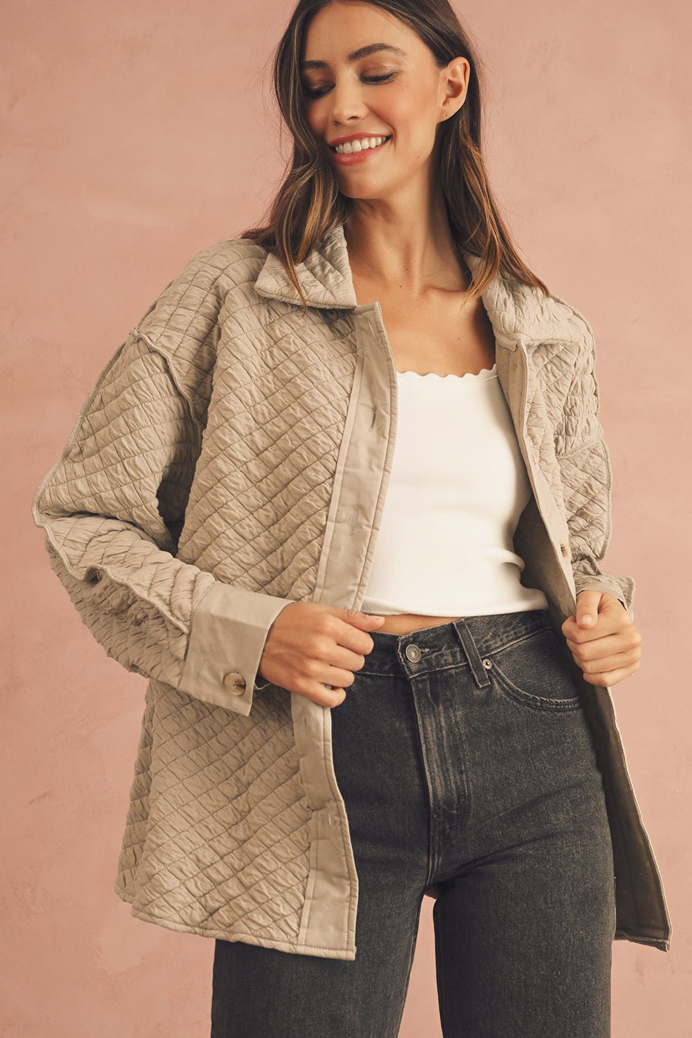 Jet Stream Quilted Puffer Buttoned Shacket - MAD RUFFI