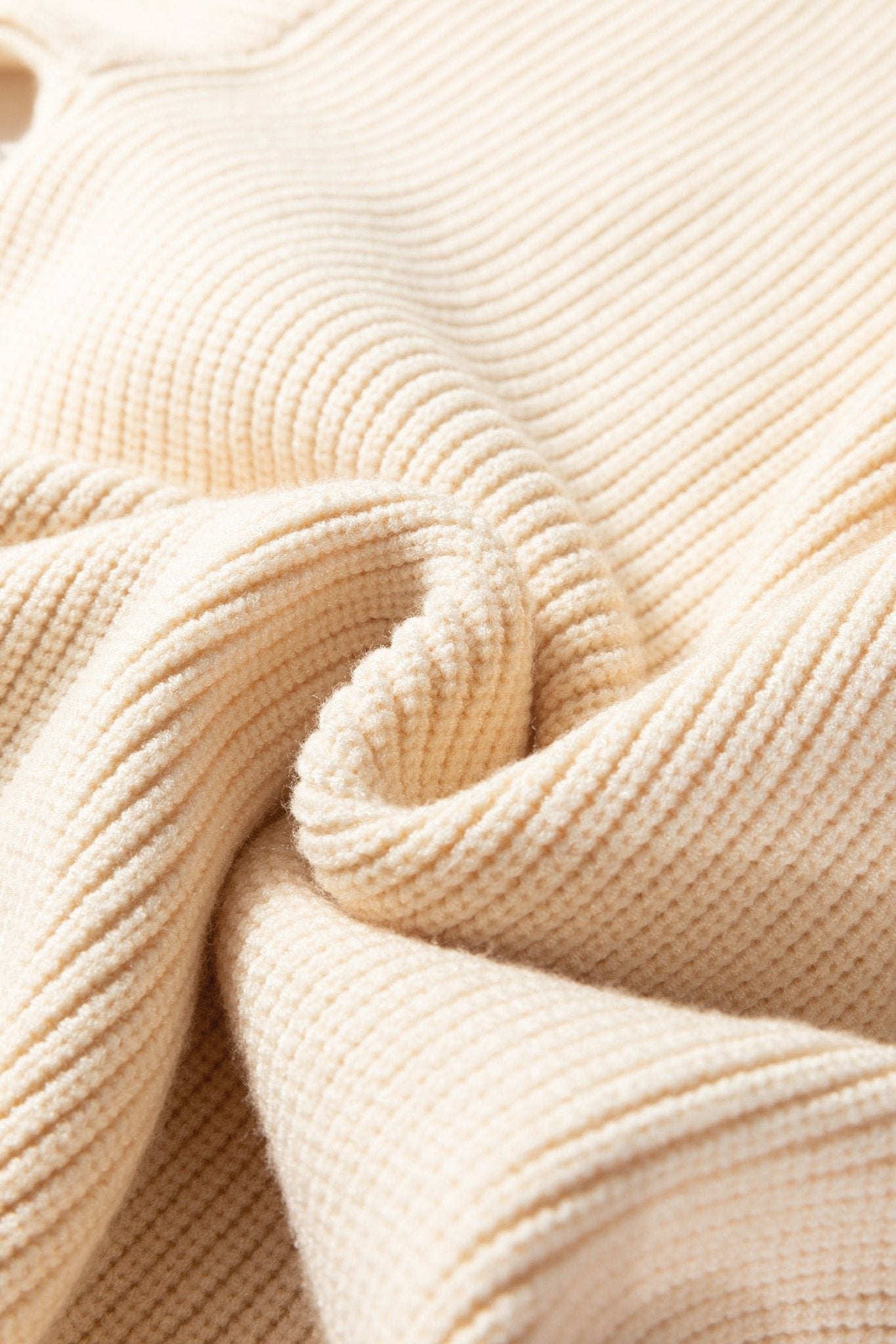 Jet Stream Ribbed Knit Ribbon Knot Backless Drop Shoulder Sweater - MAD RUFFI