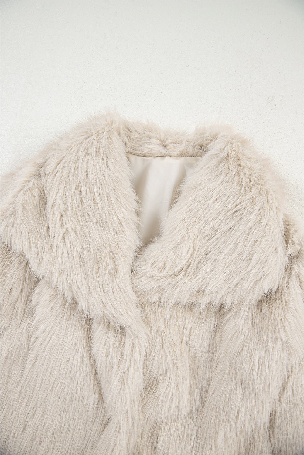 Jet Stream Solid Long Sleeve Thick Fuax Fur Coat - MAD RUFFI