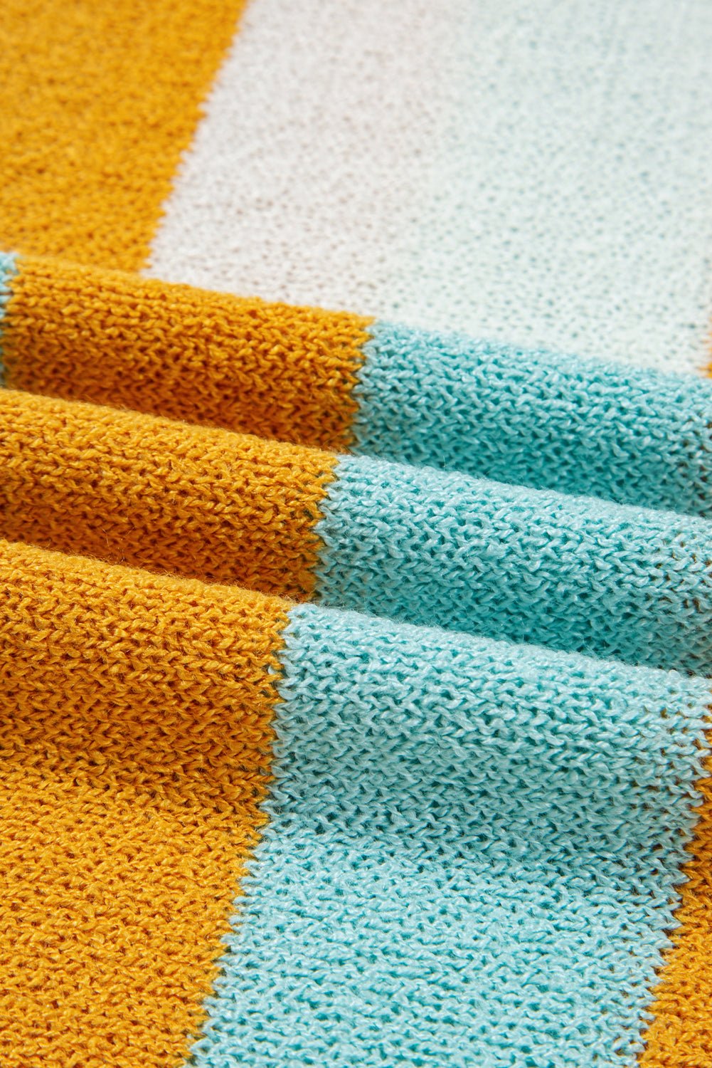 Jurassic Gold Colorblock Striped Pullover Sweater - MAD RUFFI