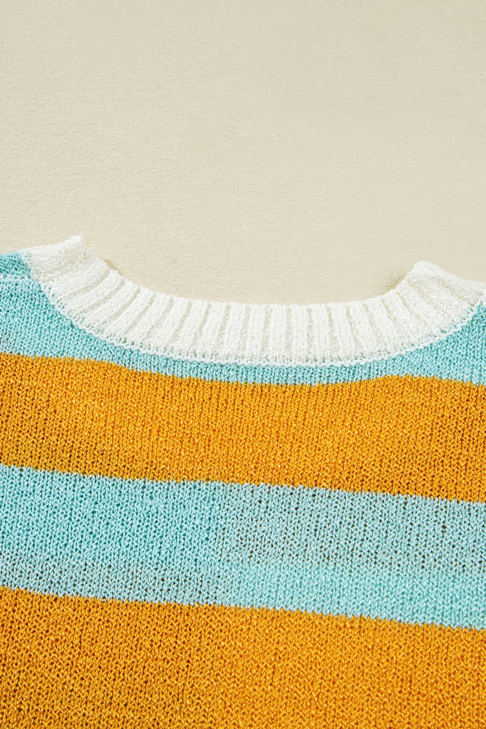 Jurassic Gold Colorblock Striped Pullover Sweater - MAD RUFFI