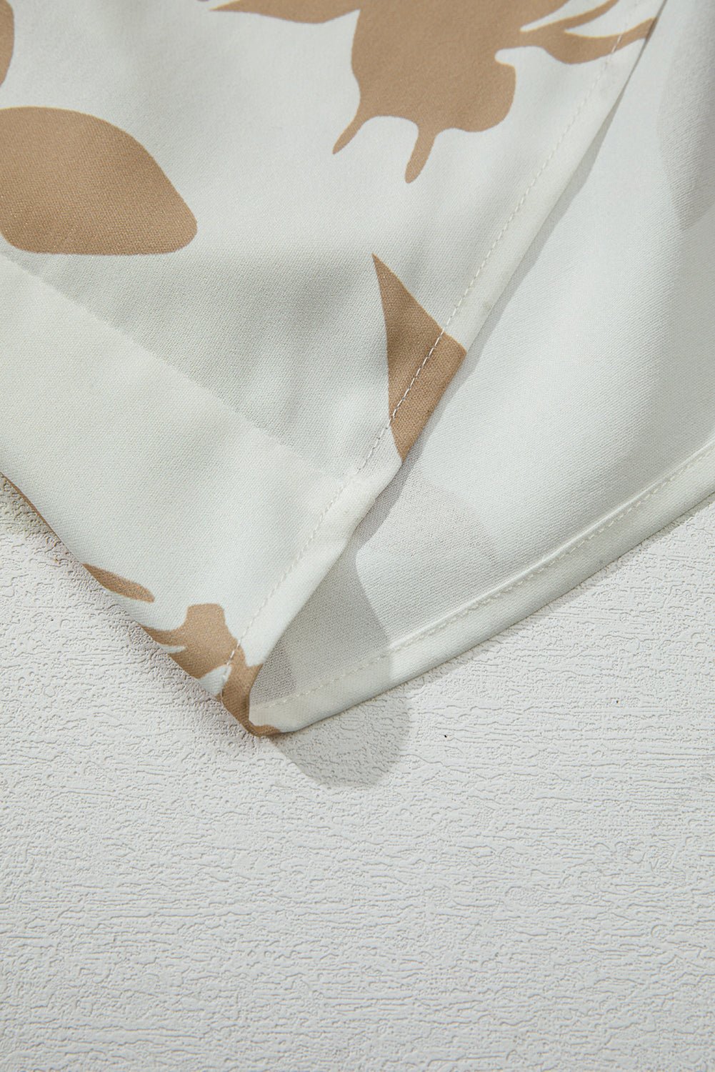 Khaki Abstract Print Ruffle Sleeve Tiered A - line Plus Size Long Dress - MAD RUFFI