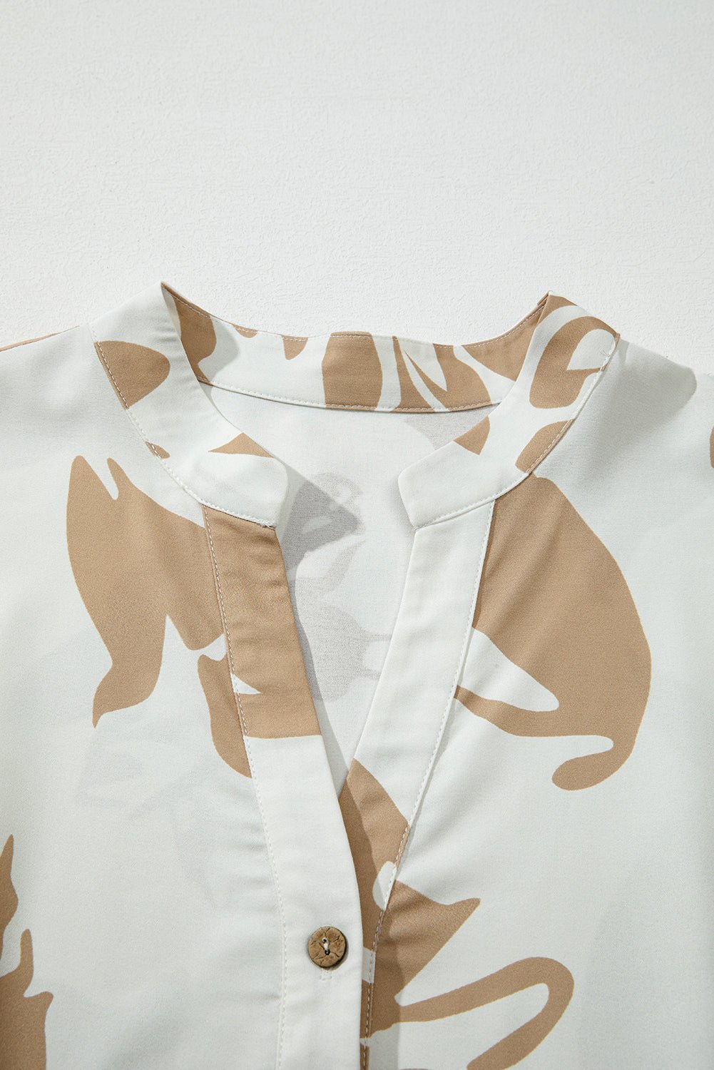 Khaki Abstract Print Ruffle Sleeve Tiered A - line Plus Size Long Dress - MAD RUFFI