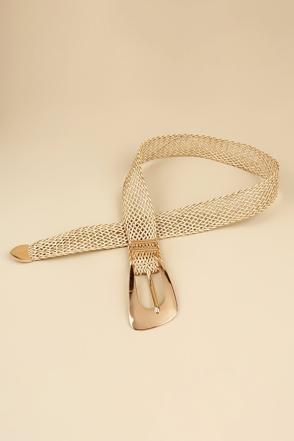 Khaki Bohemian Woven Thin Waist Belt - MAD RUFFI