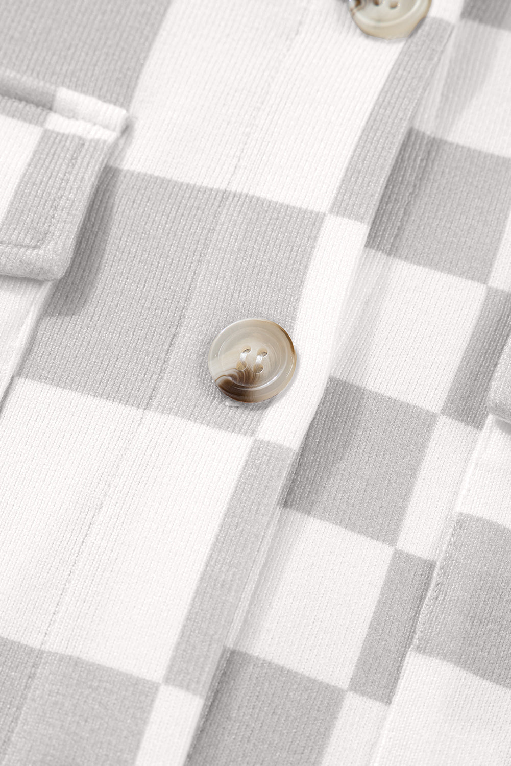 Khaki Checkered Button Down Casual Plus Size Jacket - MAD RUFFI