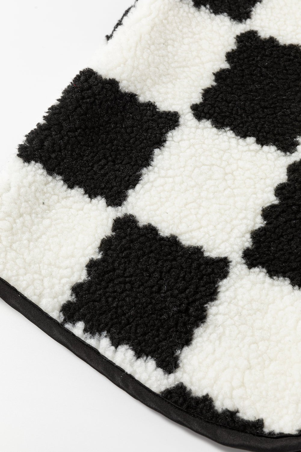 Khaki Checkered Sherpa Collared Jacket Vest - MAD RUFFI