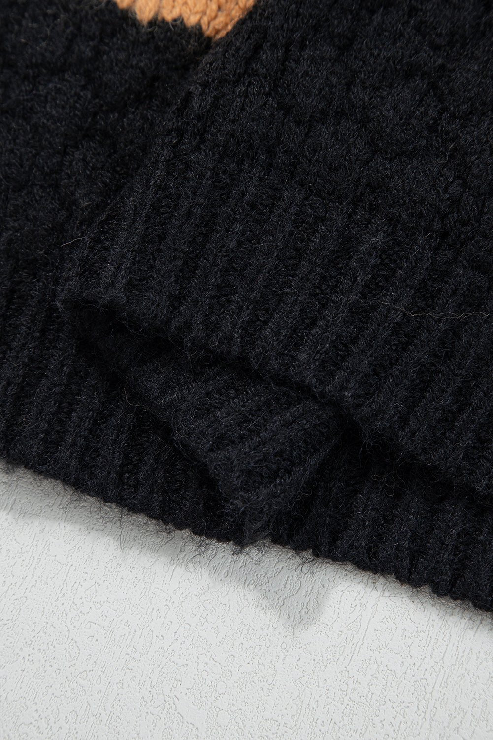 Khaki Colorblock High Neck Baggy Sweater - MAD RUFFI