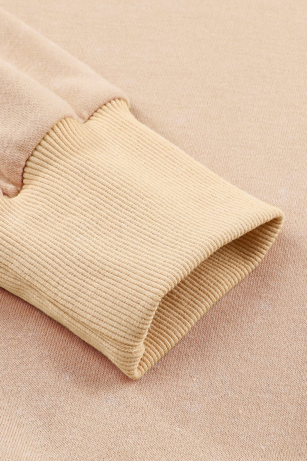 Khaki Plain Drop Shoulder Ribbed Trim Oversized Sweatshirt - MAD RUFFI