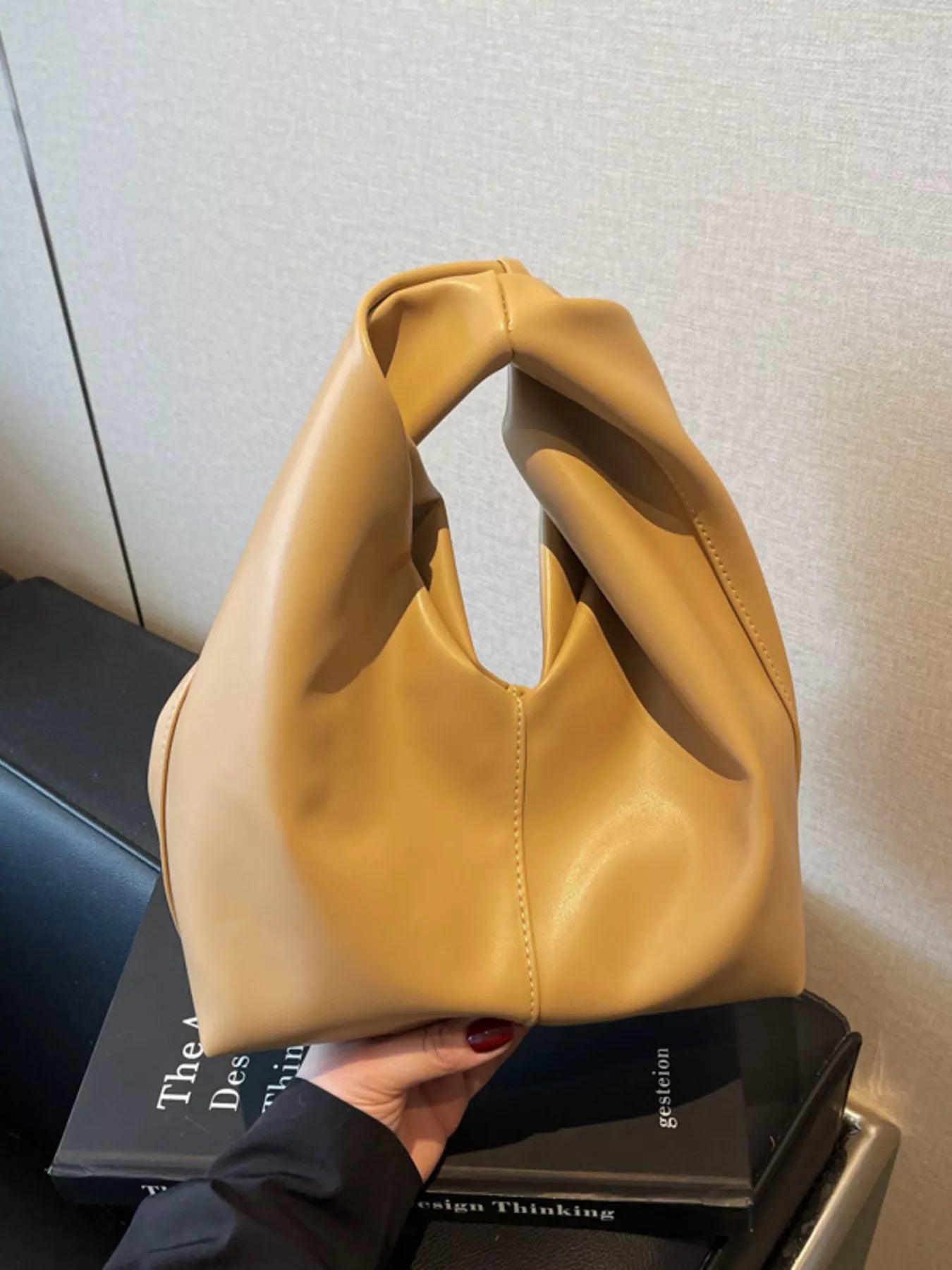 Knot Handle Leather Handbag - MAD RUFFI