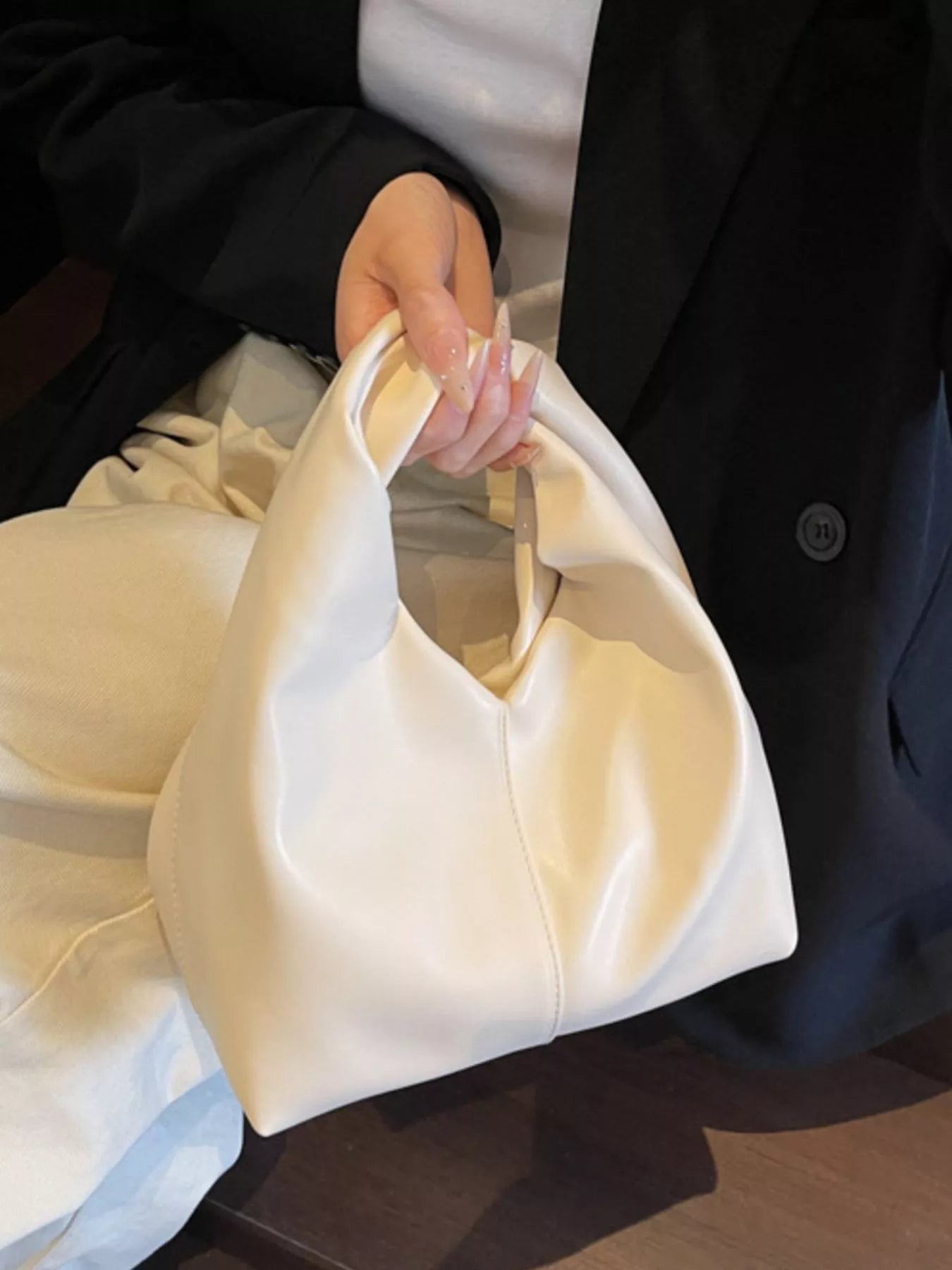 Knot Handle Leather Handbag - MAD RUFFI