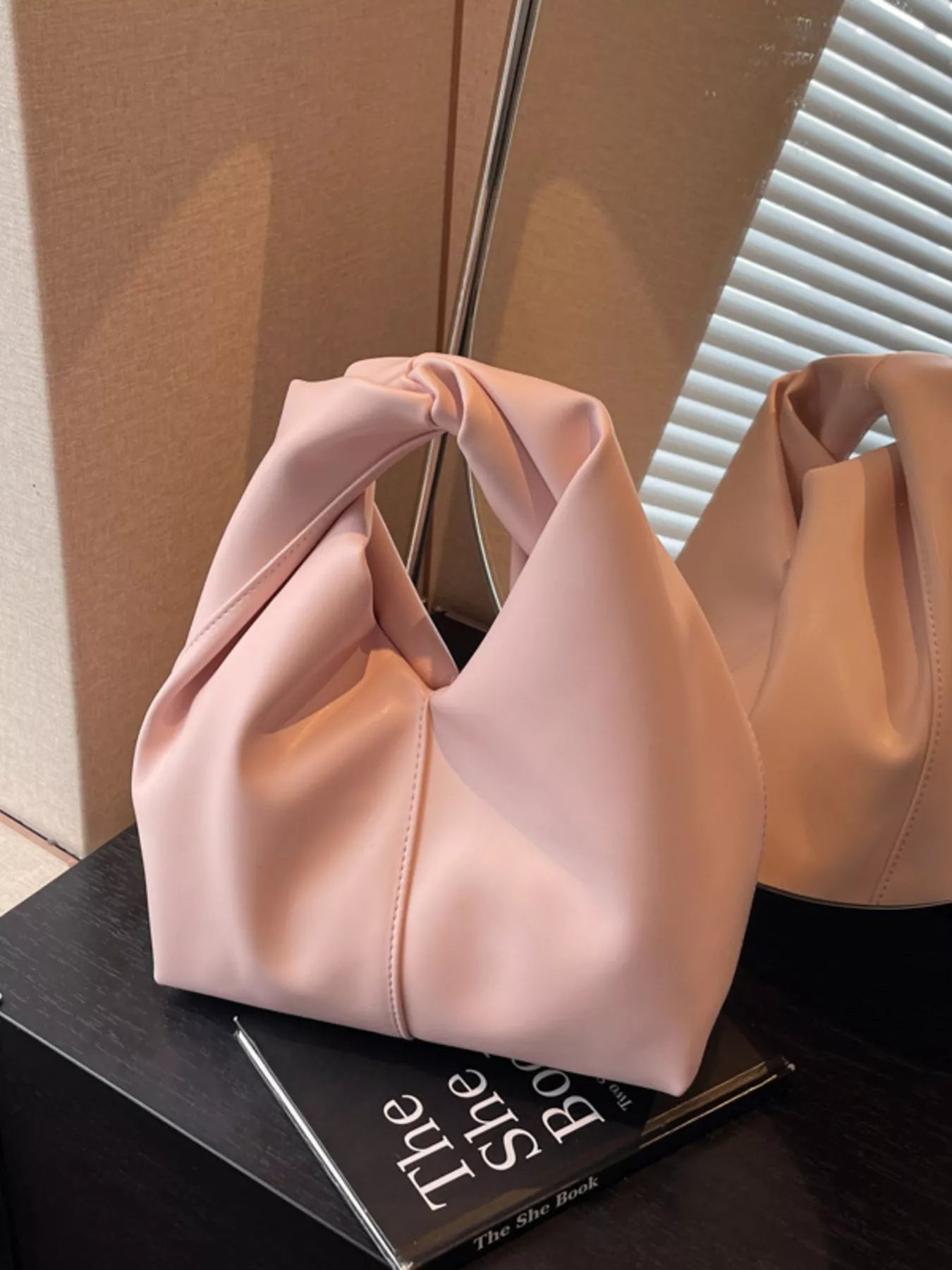 Knot Handle Leather Handbag - MAD RUFFI