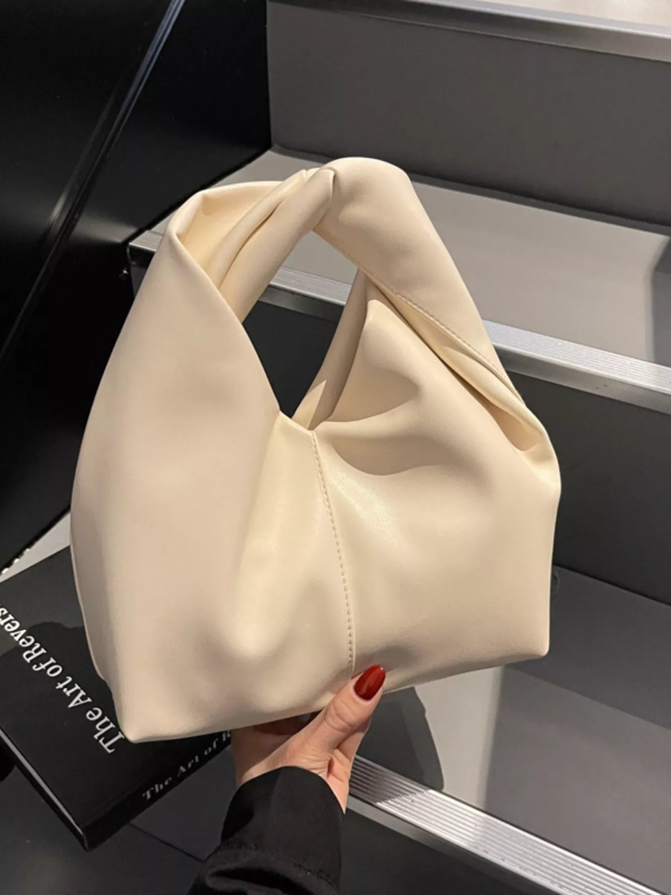 Knot Handle Leather Handbag - MAD RUFFI