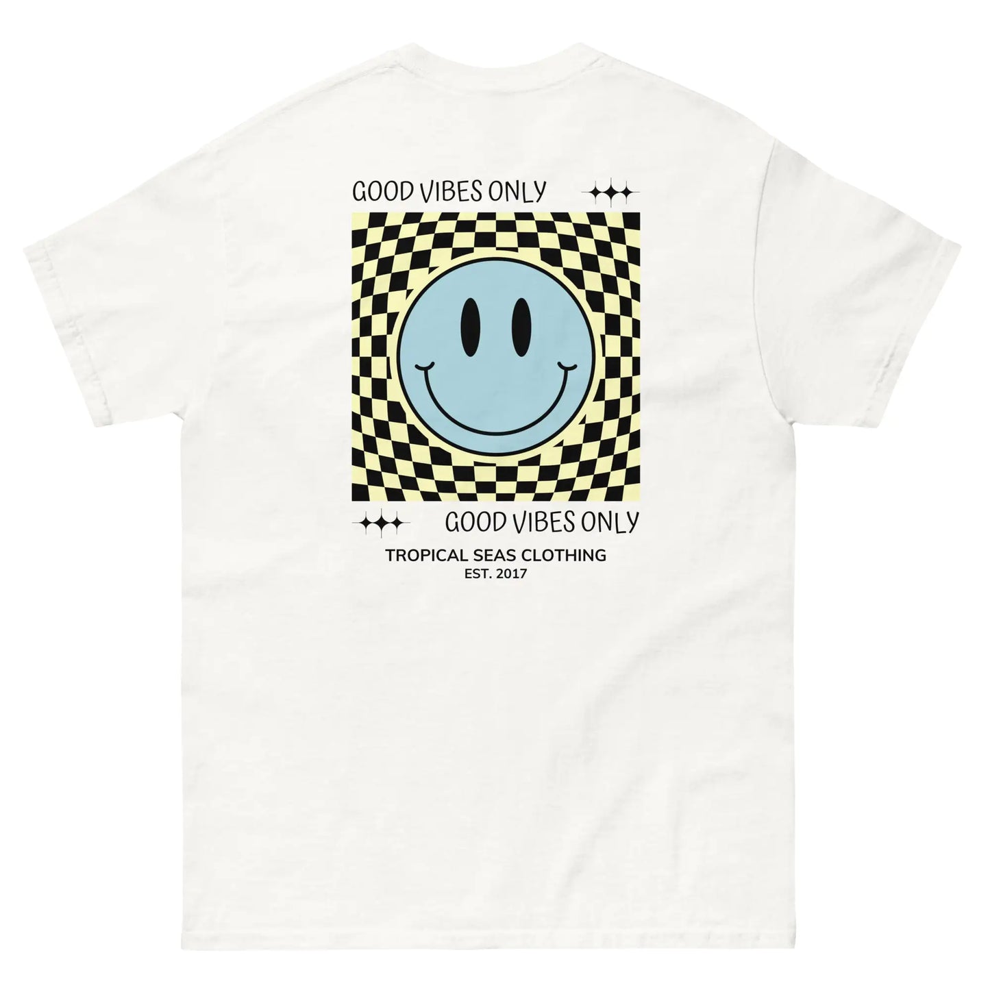 Klassisches Good Vibes Smiley Face T-Shirt für Herren