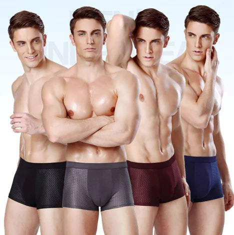 Men de soie de glace pour hommes Mesh U-Convex Boxer Briefs