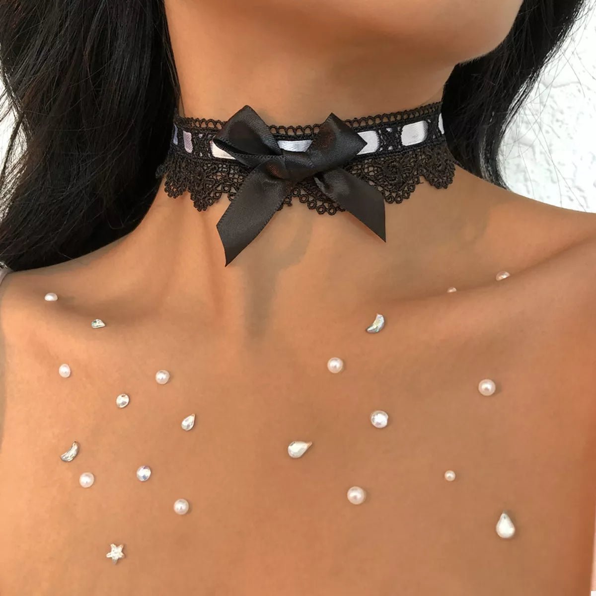Lace Bow Choker Necklace - MAD RUFFI