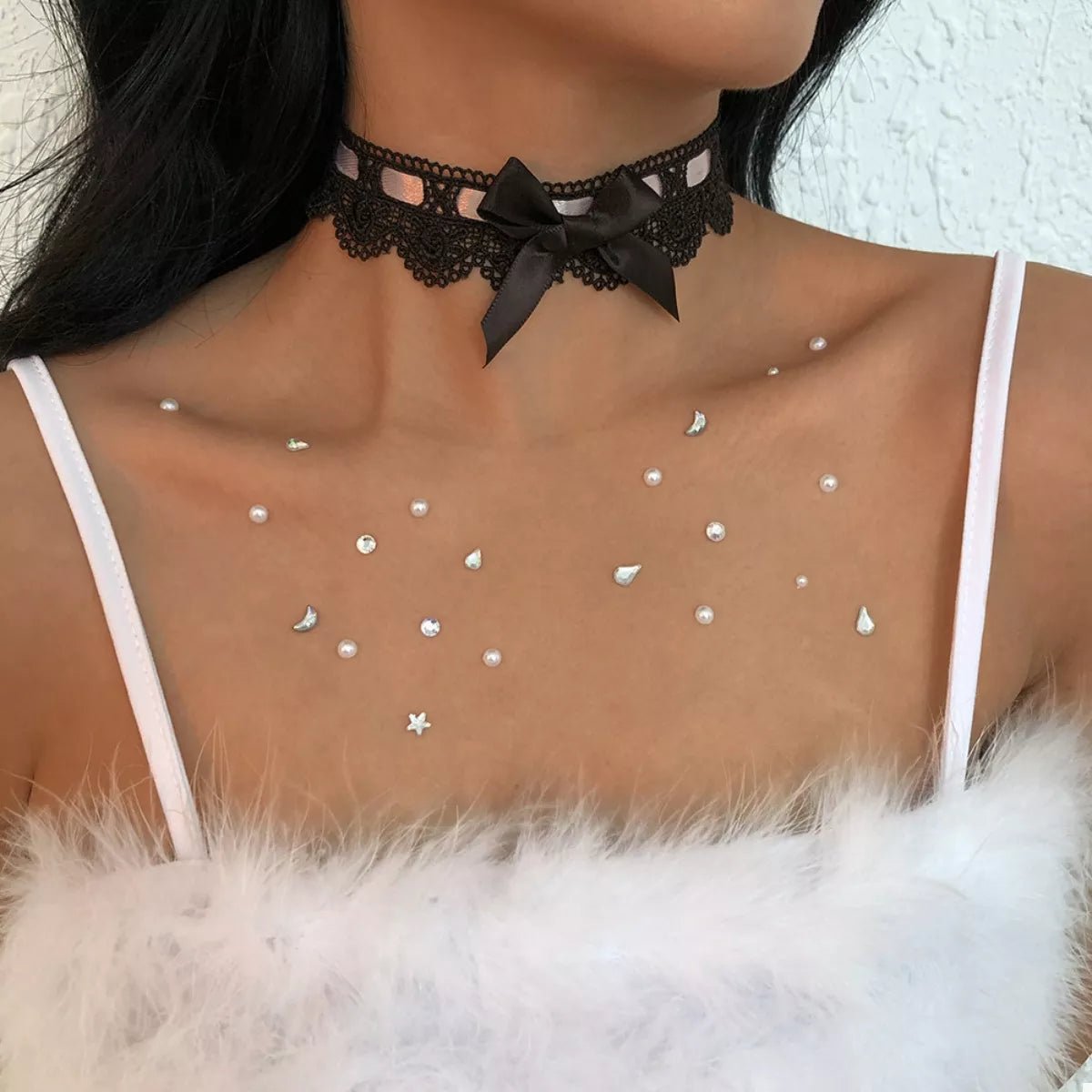 Lace Bow Choker Necklace - MAD RUFFI