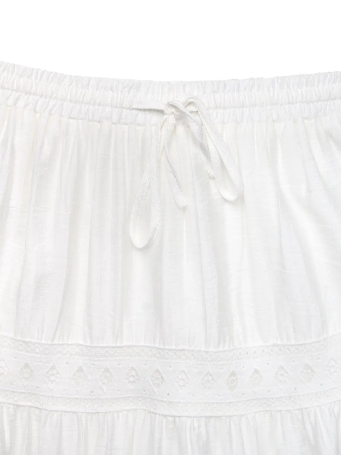 Lace Detail Elastic Waist Skirt - MAD RUFFI