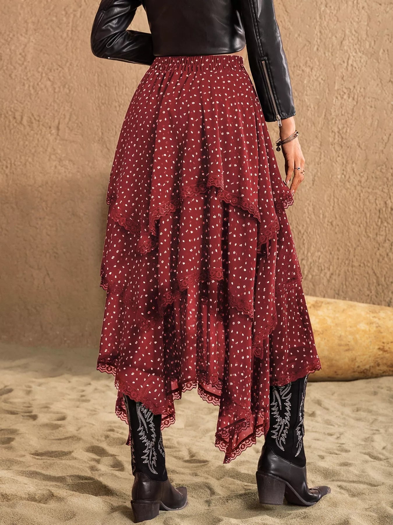 Lace Detail Layered Skirt - MAD RUFFI