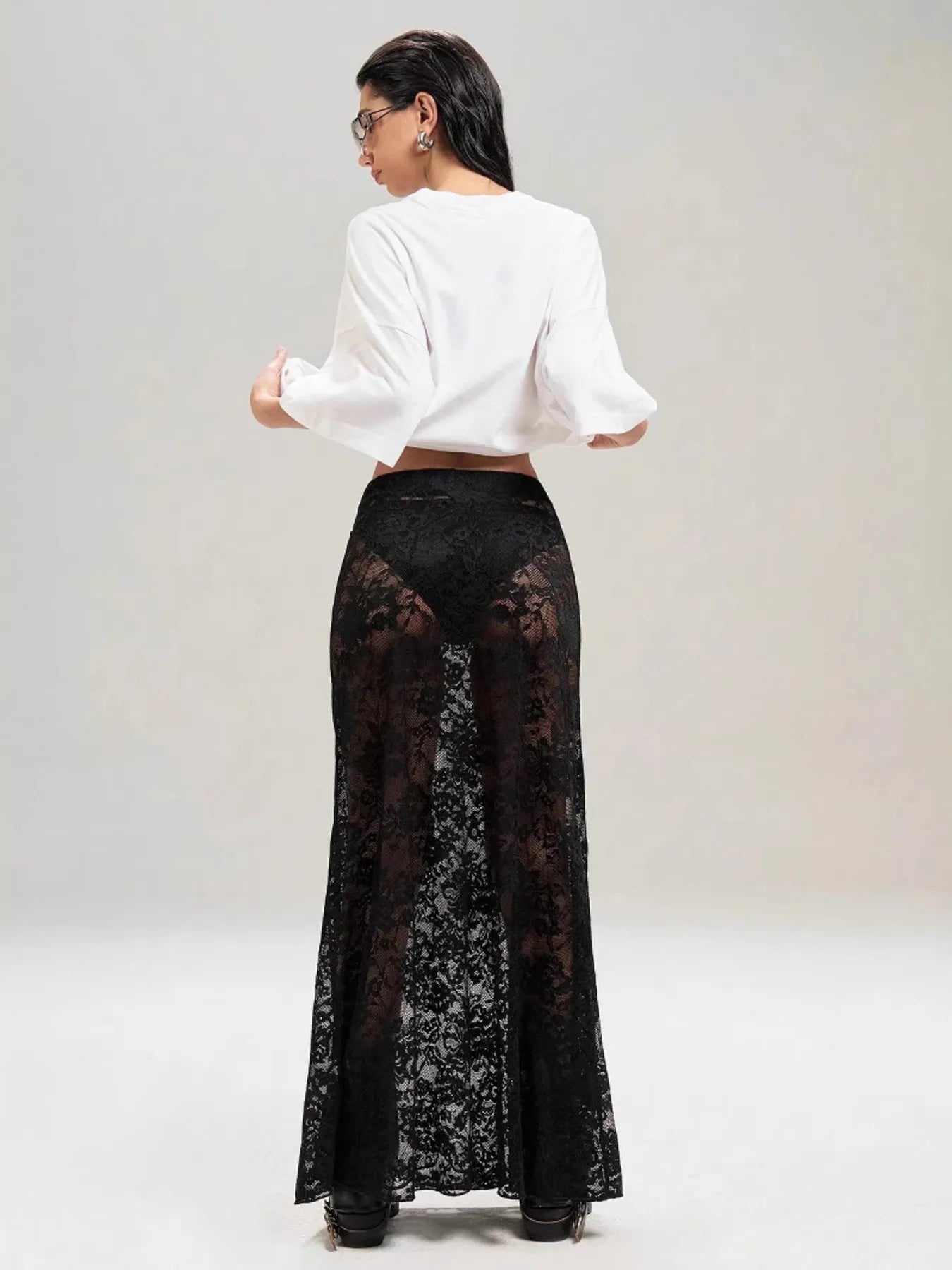 Lace Maxi Skirt - MAD RUFFI