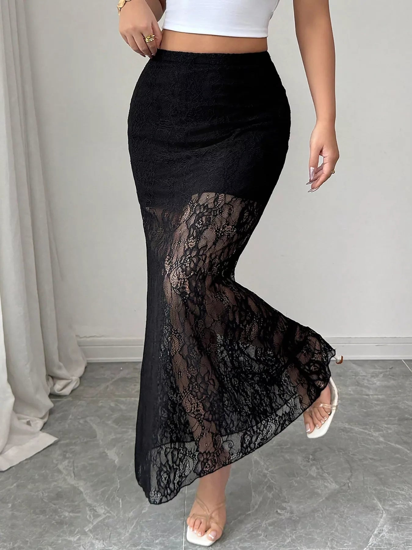 Lace Maxi Skirt - MAD RUFFI