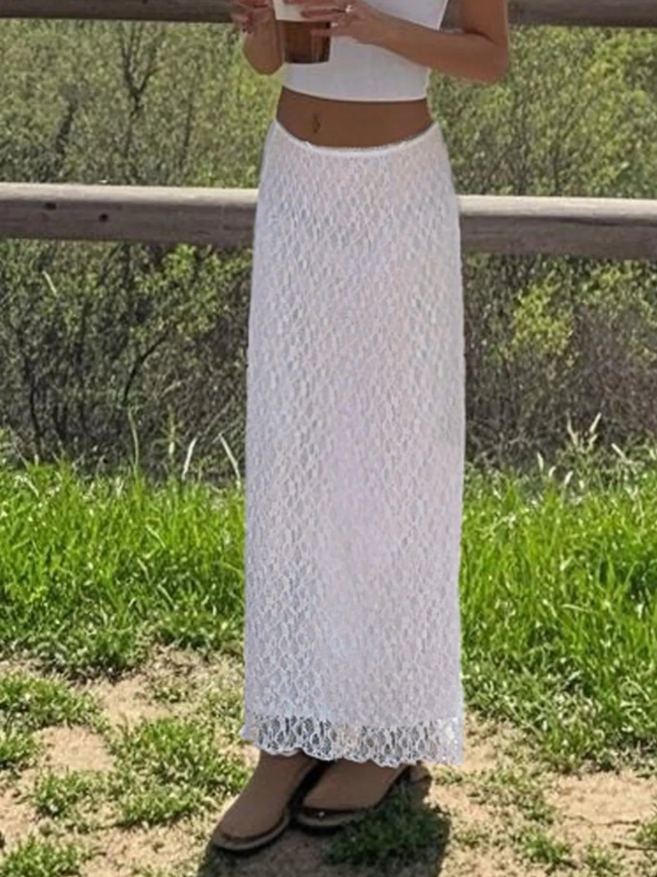 Lace Maxi Skirt - MAD RUFFI