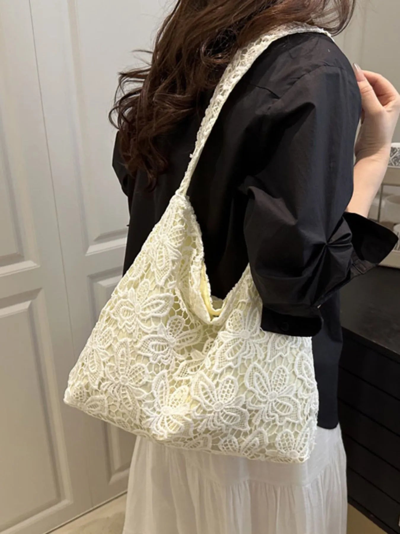 Lace Pattern Shoulder Bag - MAD RUFFI