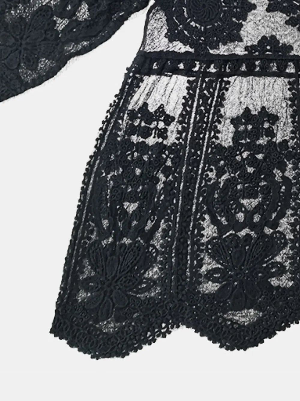 Lace Round Neck Cover - Up - MAD RUFFI