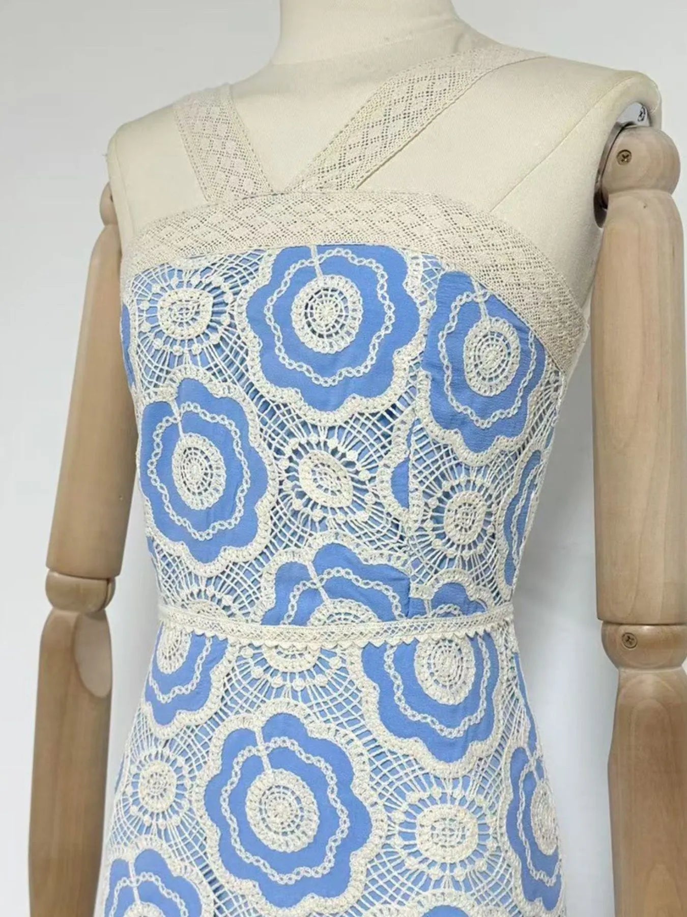 Lace Sleeveless Tiered Midi Dress - MAD RUFFI