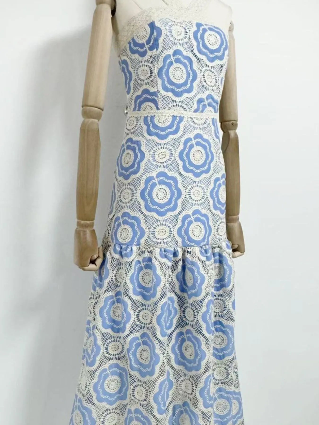 Lace Sleeveless Tiered Midi Dress - MAD RUFFI