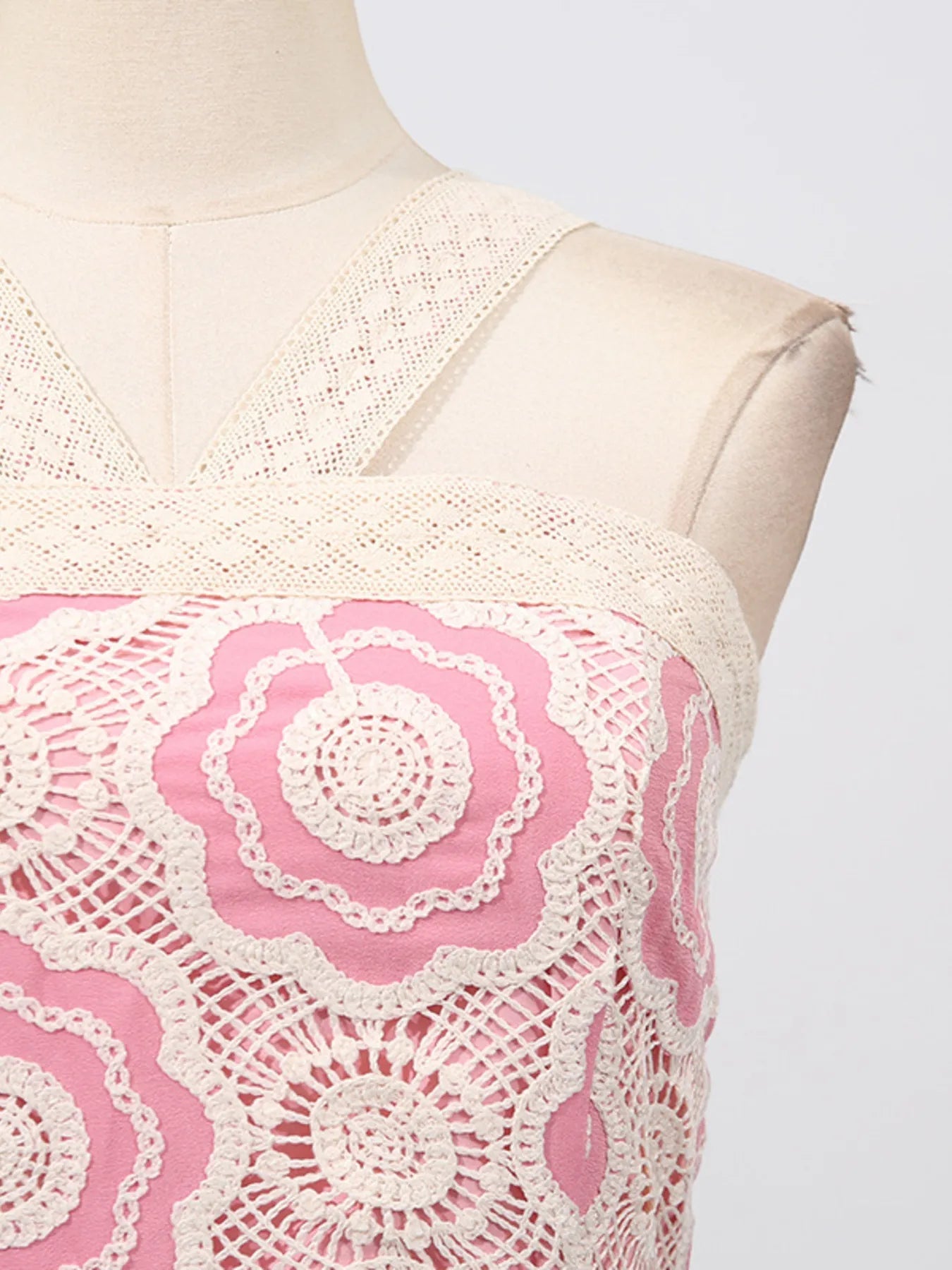 Lace Sleeveless Tiered Midi Dress - MAD RUFFI