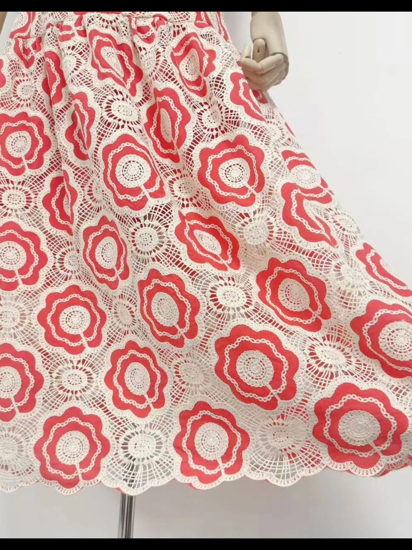 Lace Sleeveless Tiered Midi Dress - MAD RUFFI