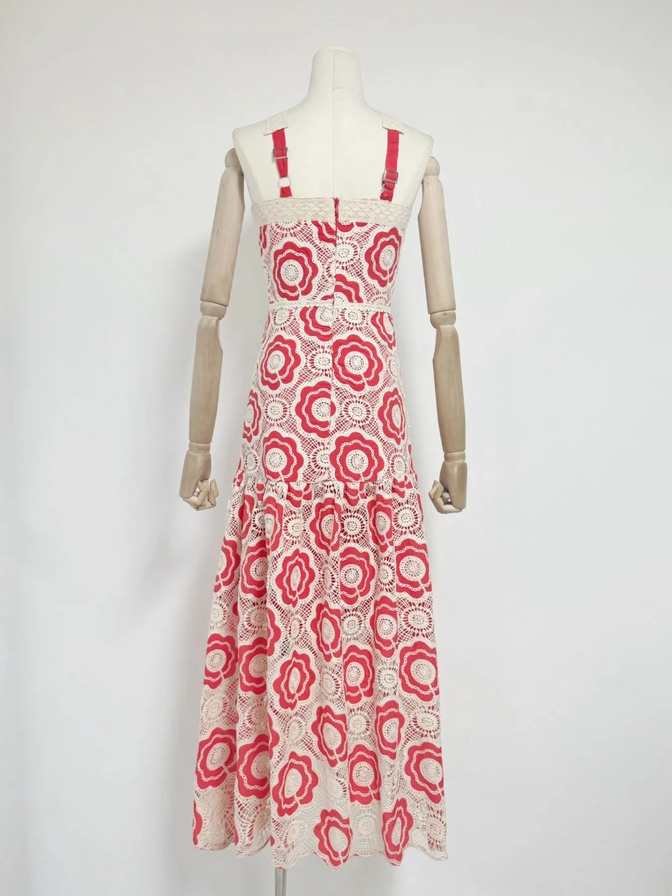 Lace Sleeveless Tiered Midi Dress - MAD RUFFI