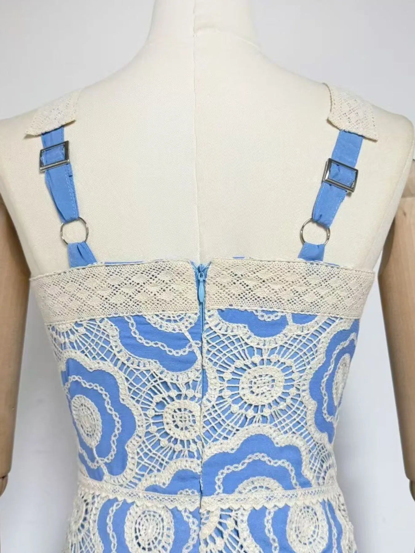 Lace Sleeveless Tiered Midi Dress - MAD RUFFI