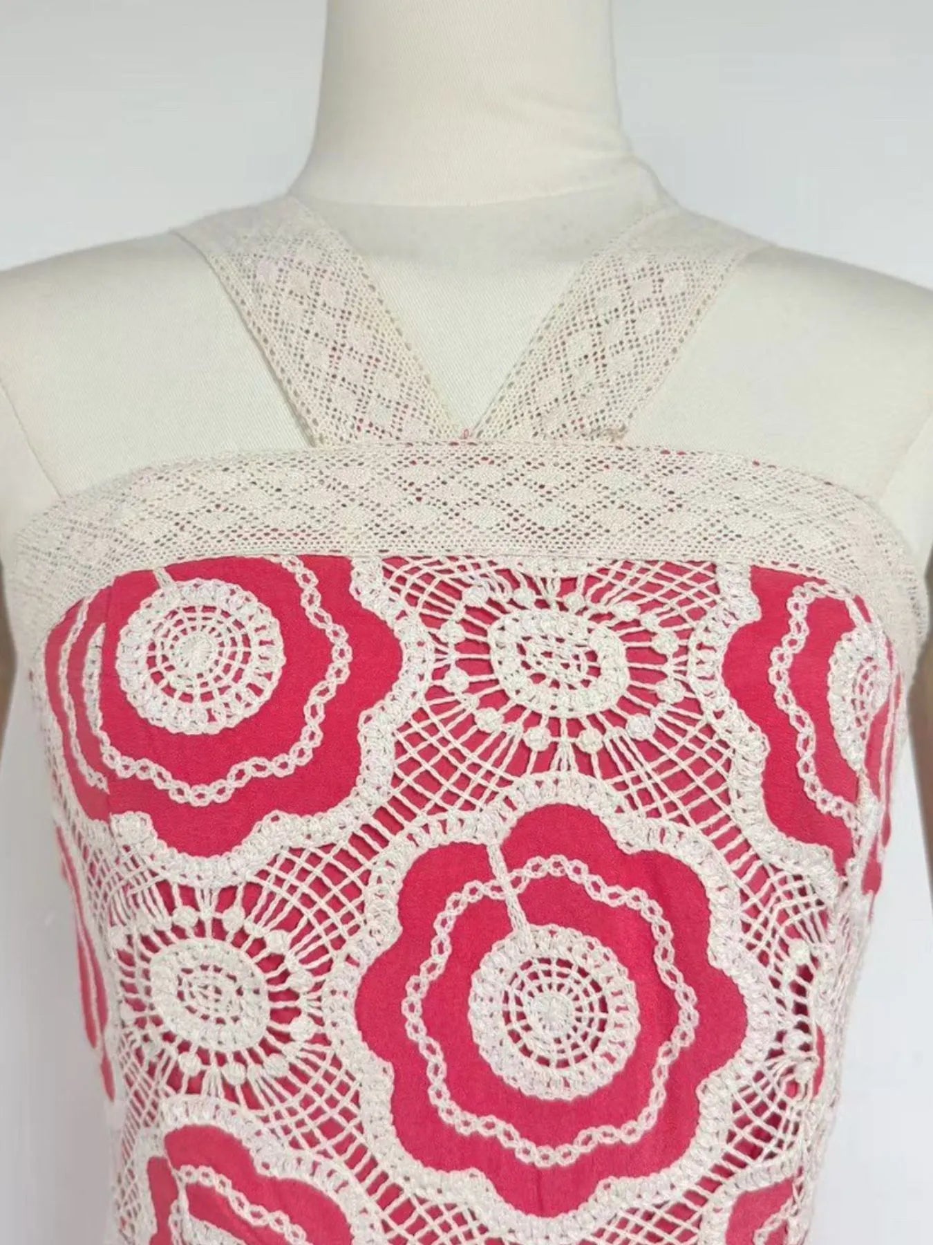 Lace Sleeveless Tiered Midi Dress - MAD RUFFI