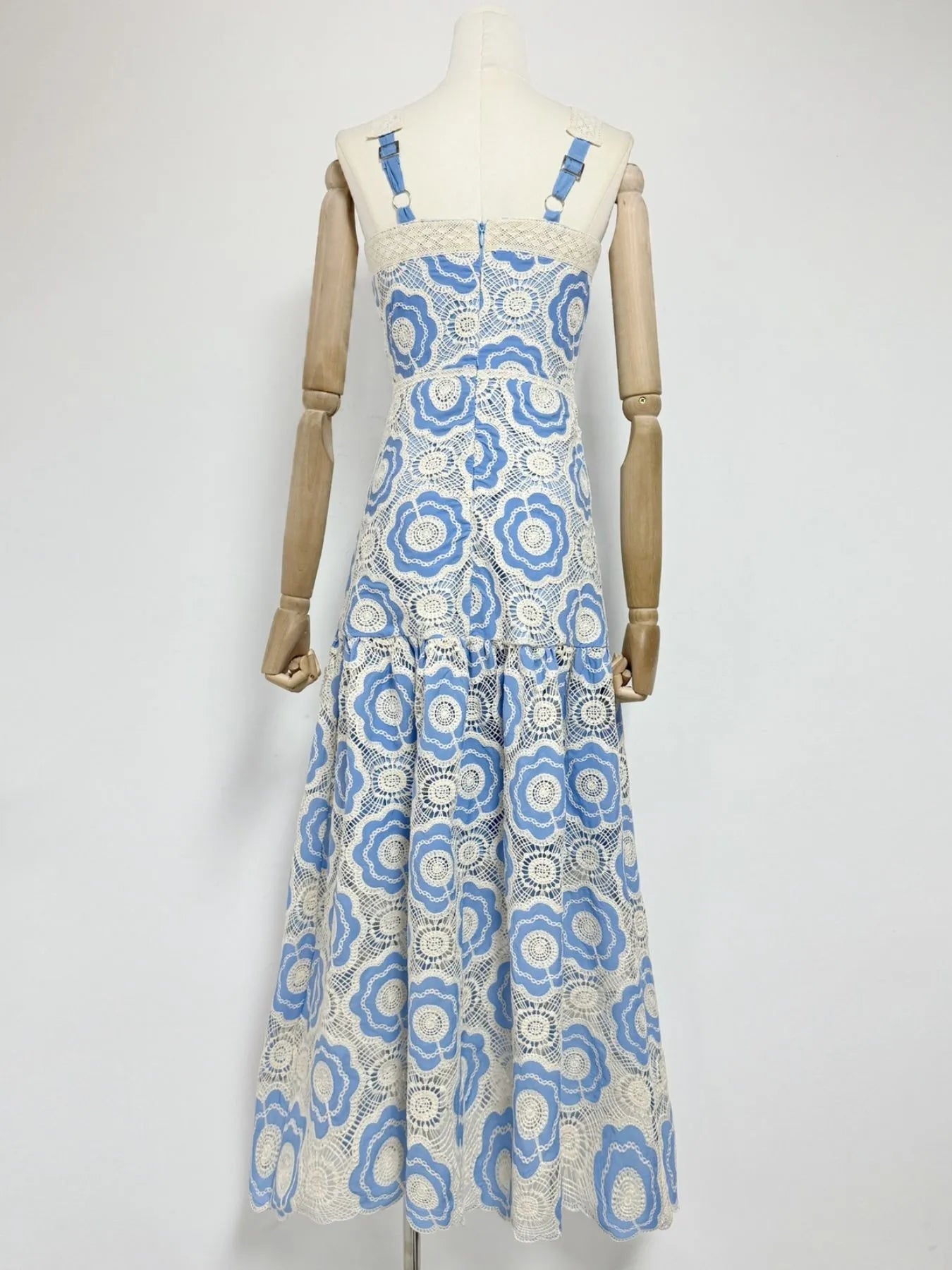 Lace Sleeveless Tiered Midi Dress - MAD RUFFI