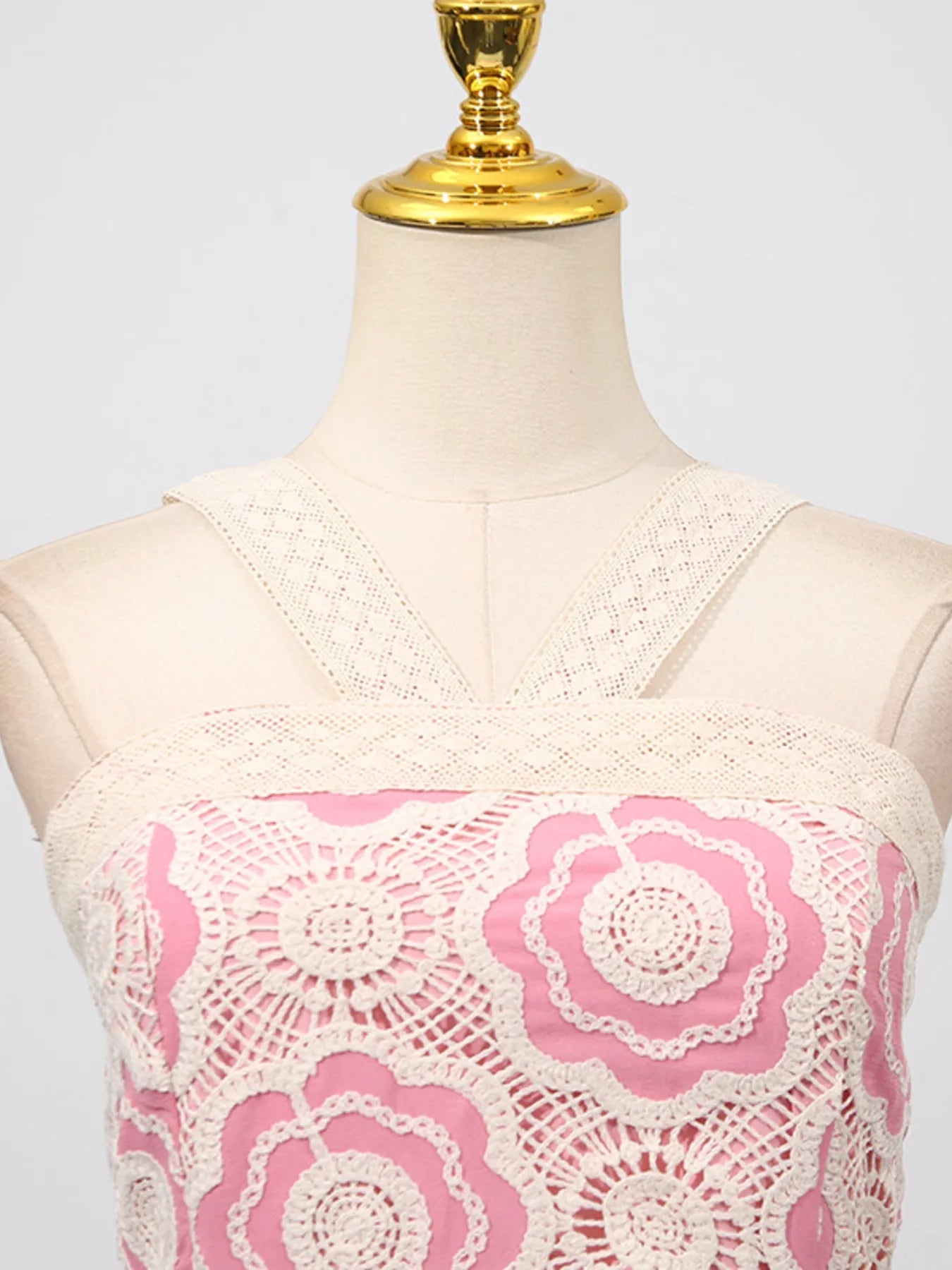 Lace Sleeveless Tiered Midi Dress - MAD RUFFI