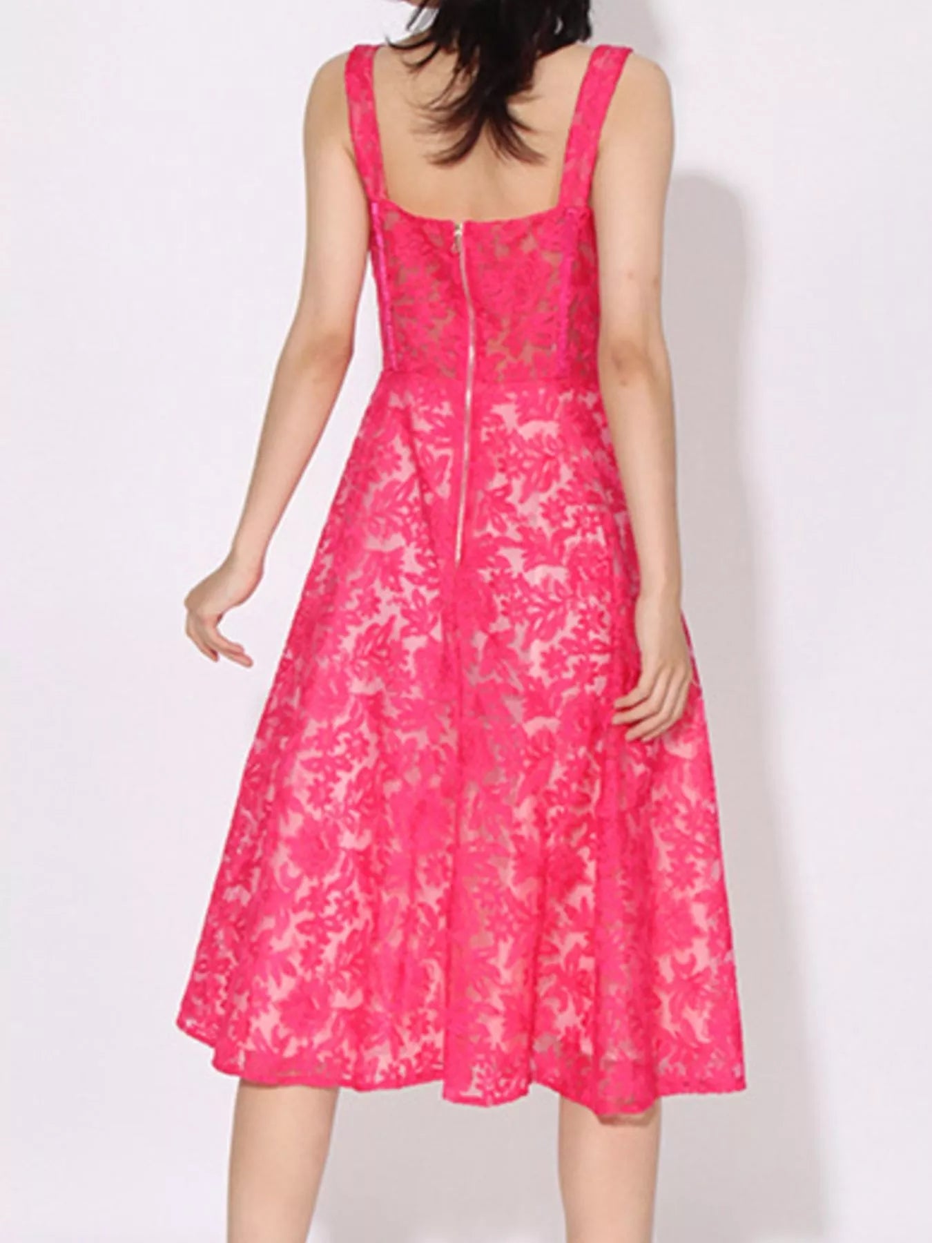 Lace Sweetheart Neck Cami Dress - MAD RUFFI