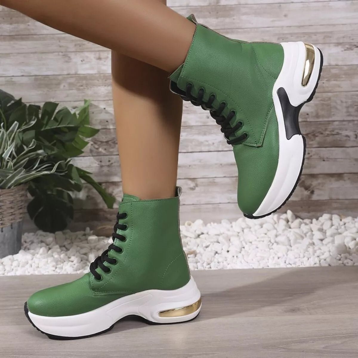 Lace Up Platform Ankle Boots - MAD RUFFI