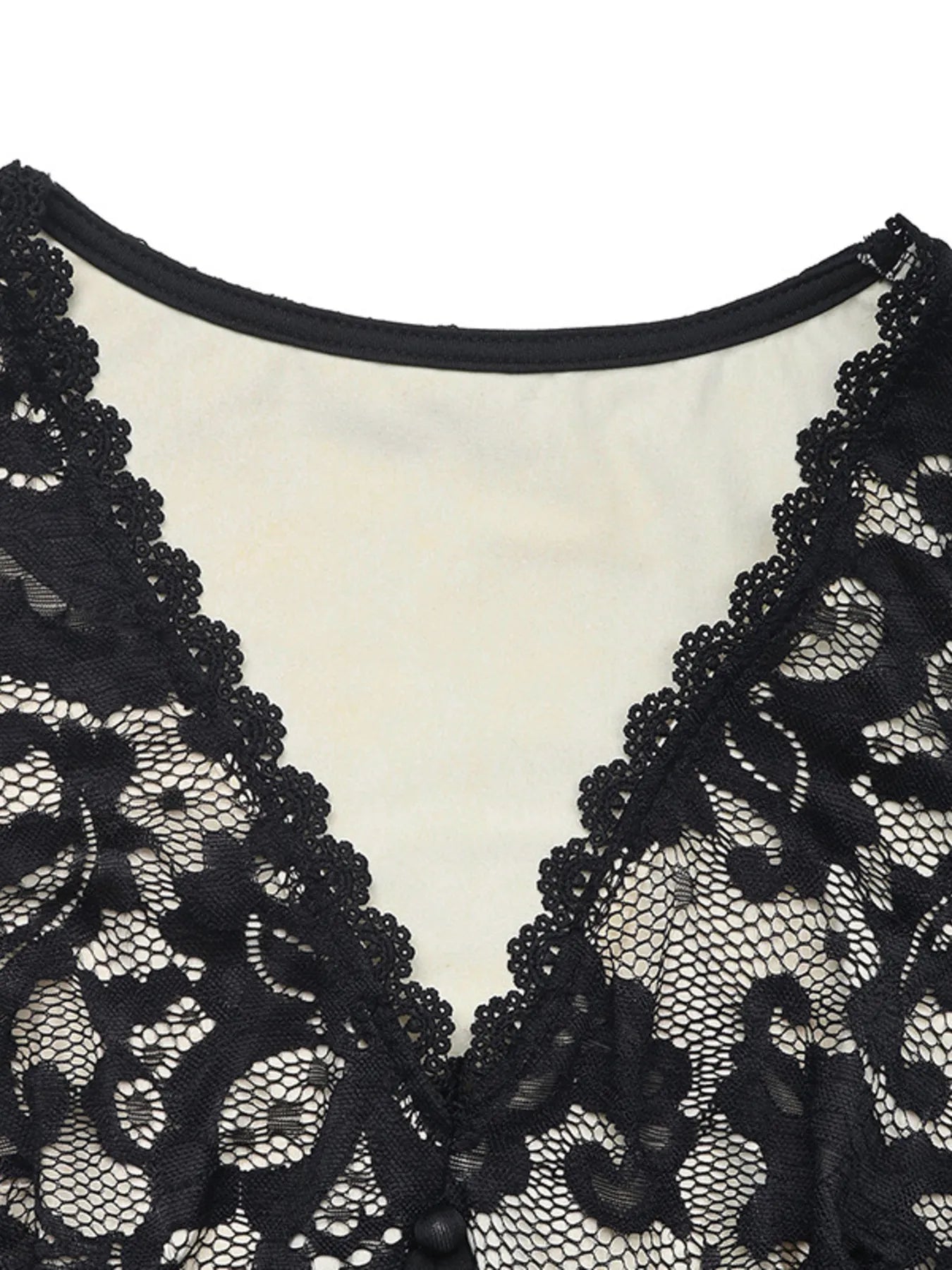 Lace V - Neck Long Sleeve Maxi Dress - MAD RUFFI