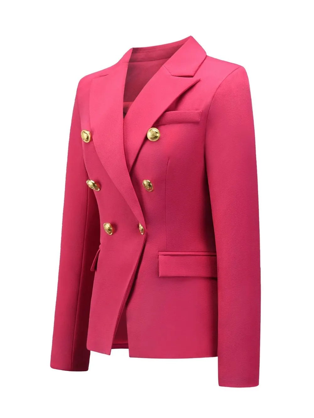 Lapel Collar Long Sleeve Blazer - MAD RUFFI