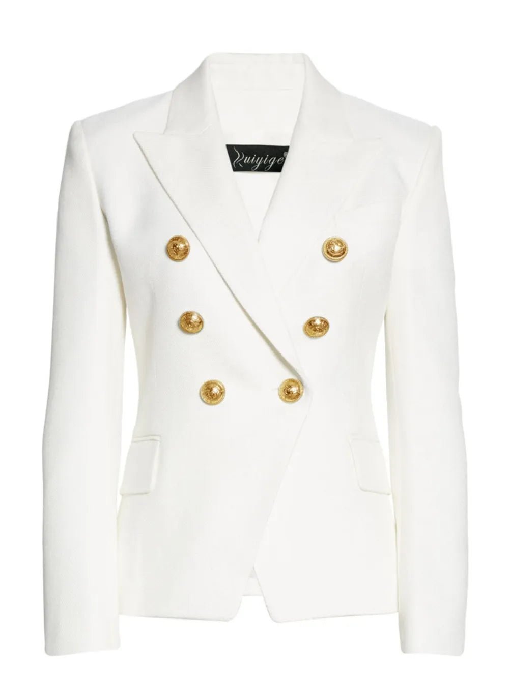 Lapel Collar Long Sleeve Blazer - MAD RUFFI