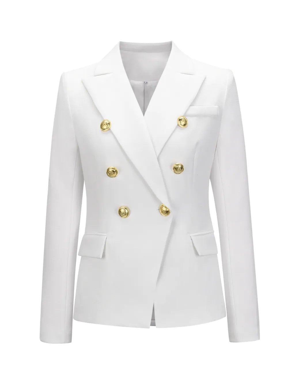 Lapel Collar Long Sleeve Blazer - MAD RUFFI