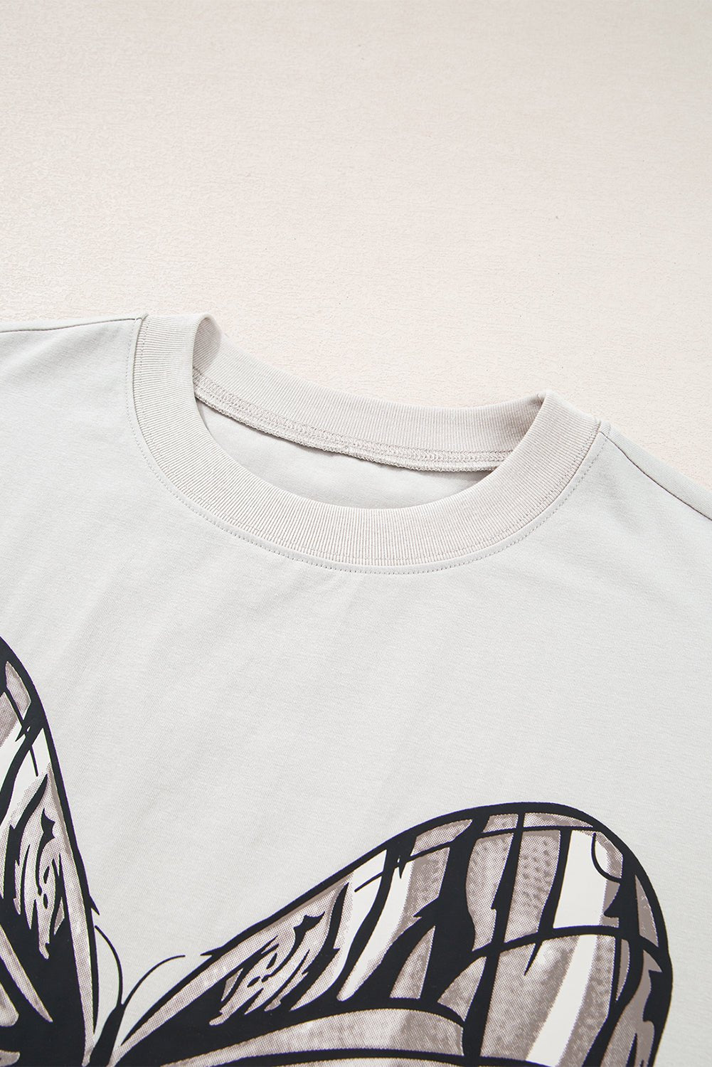 laurel green big bow print drop shoulder oversized tee - MAD RUFFI