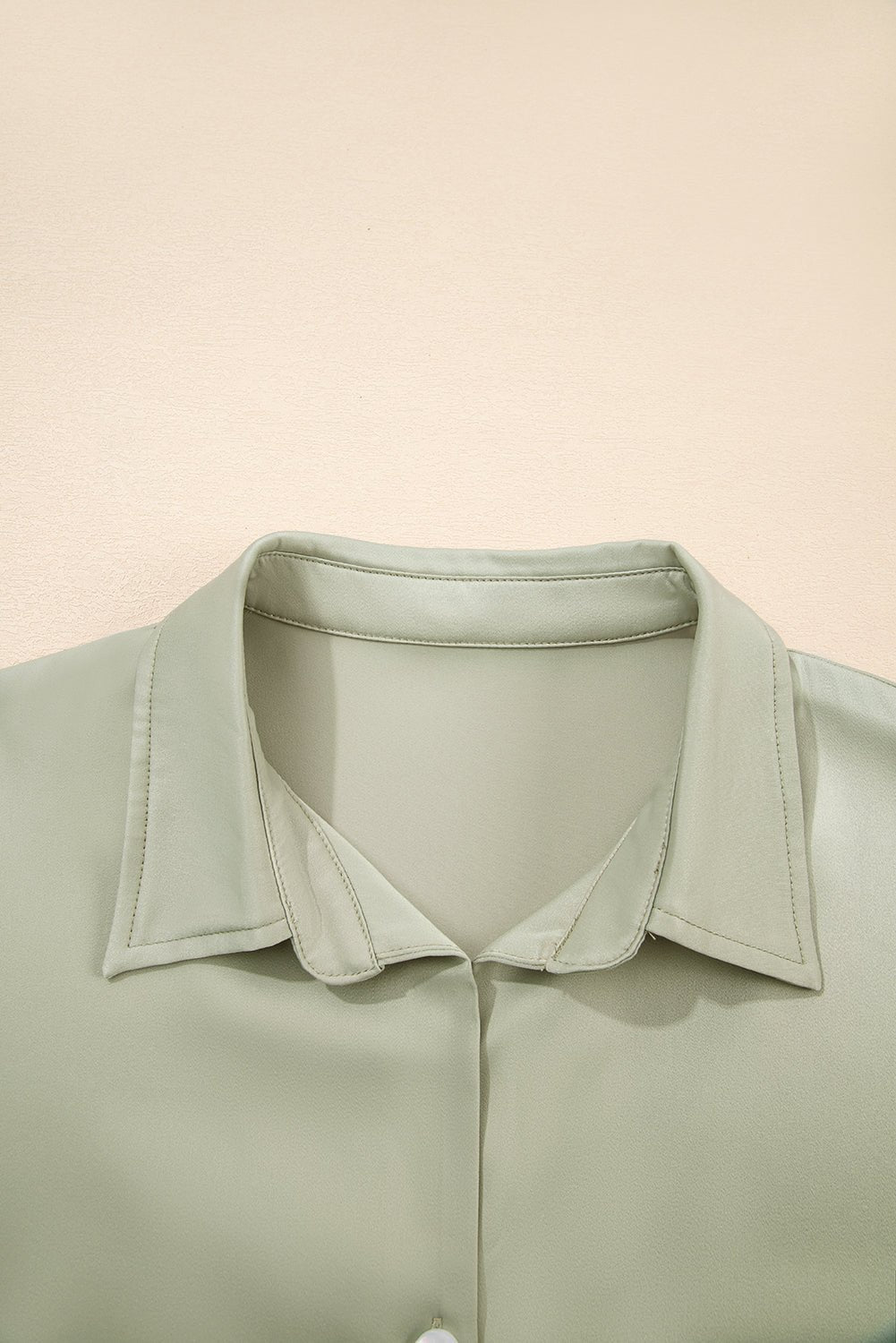 Laurel Green Plain Buttoned Collar T Shirt Dress - MAD RUFFI