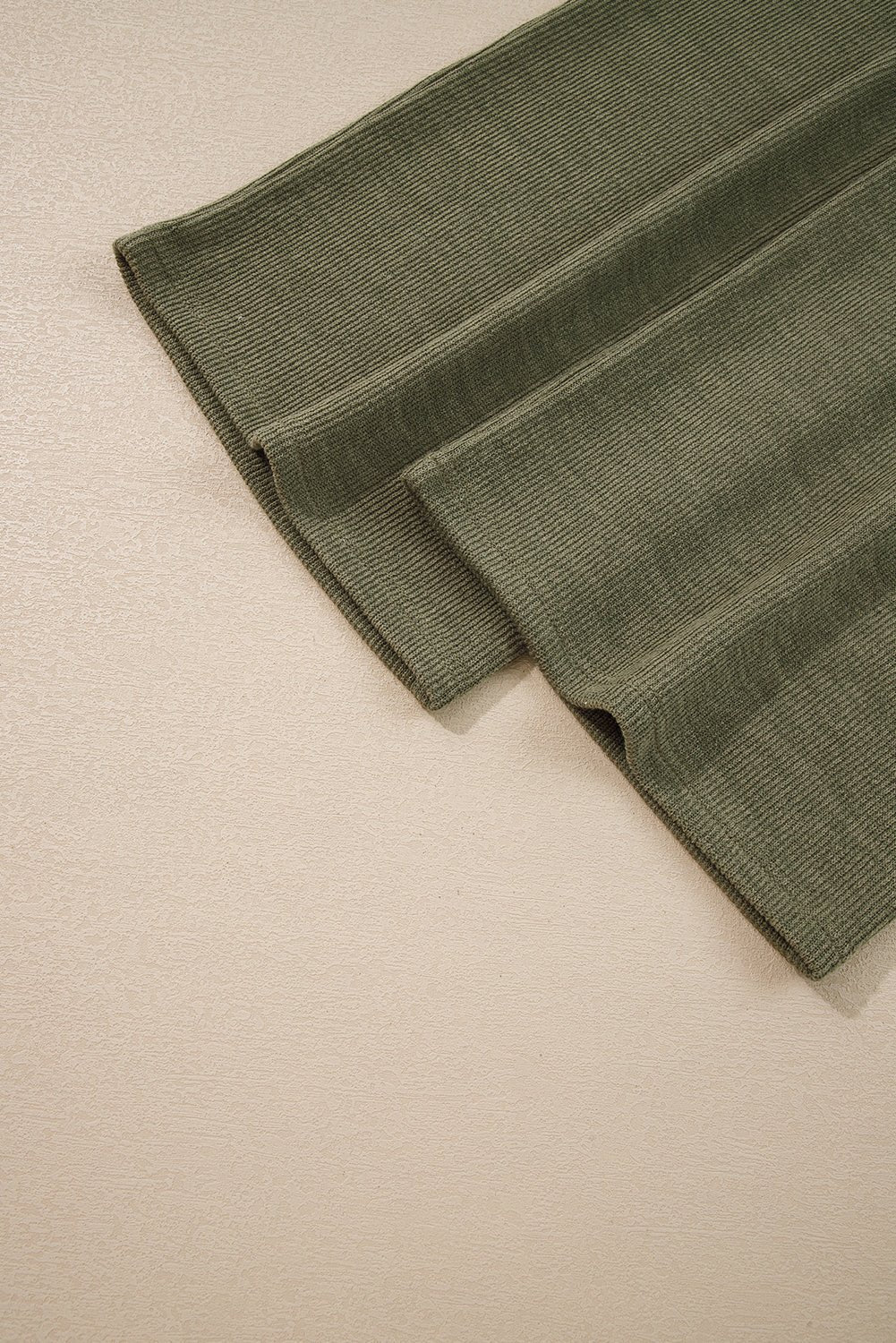 Laurel Green Solid Color Knit Loose Straight Leg Casual Overall Jumpsuit - MAD RUFFI