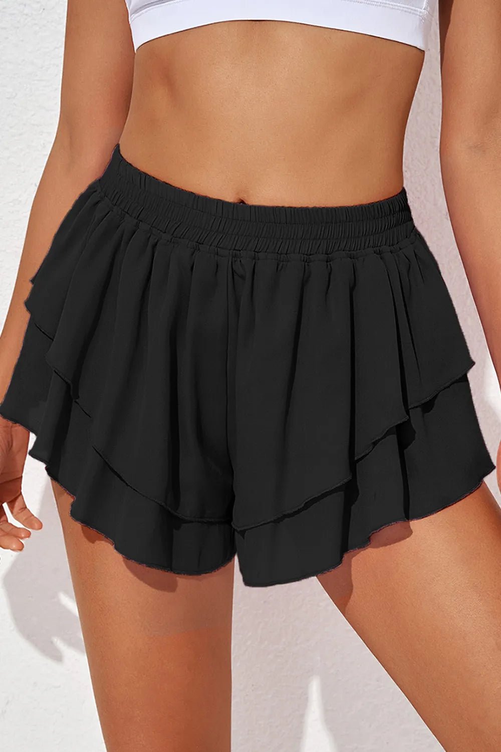 Layered Mid - Rise Waist Active Skirt - MAD RUFFI
