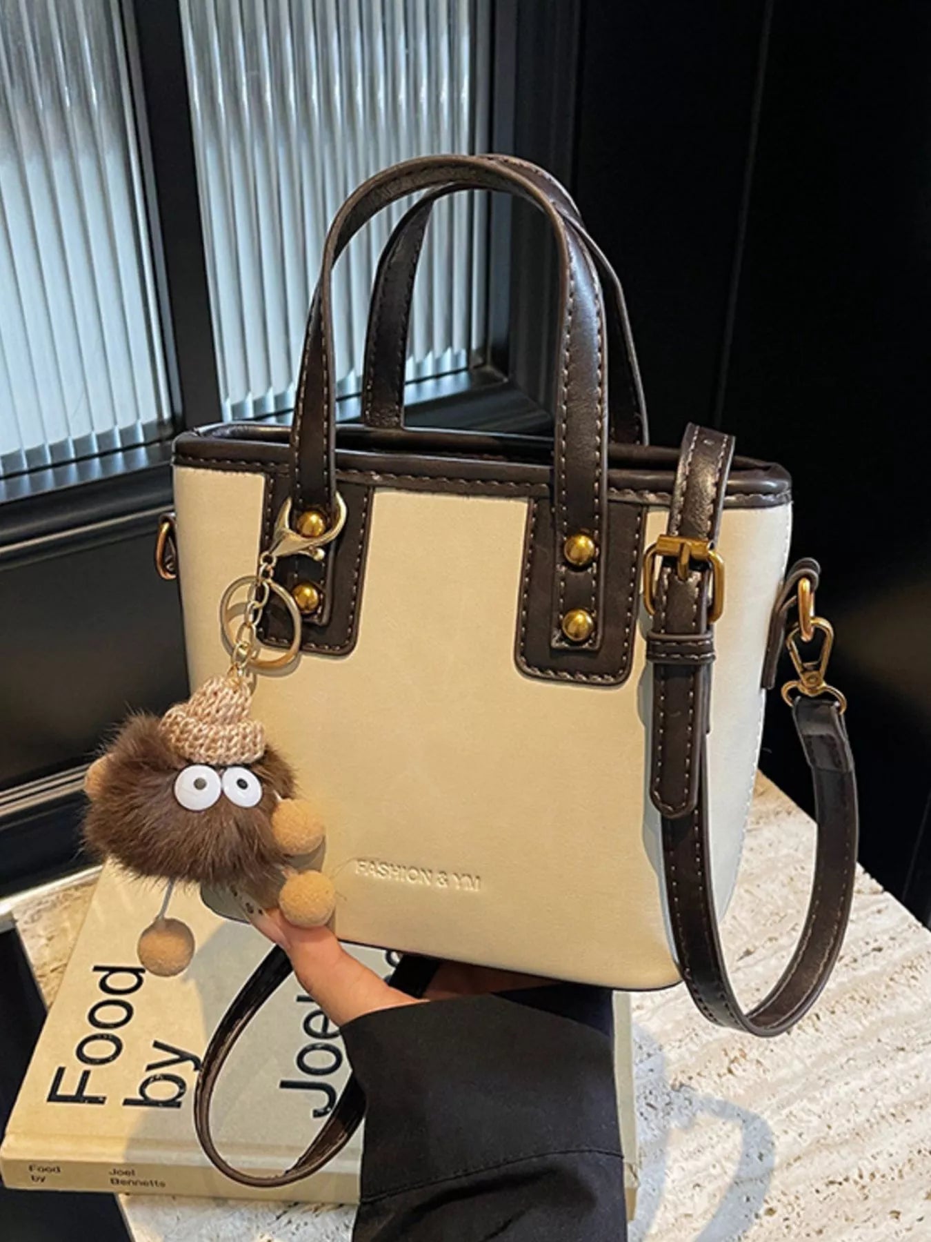 Leather Crossbody Bag with Charm - MAD RUFFI