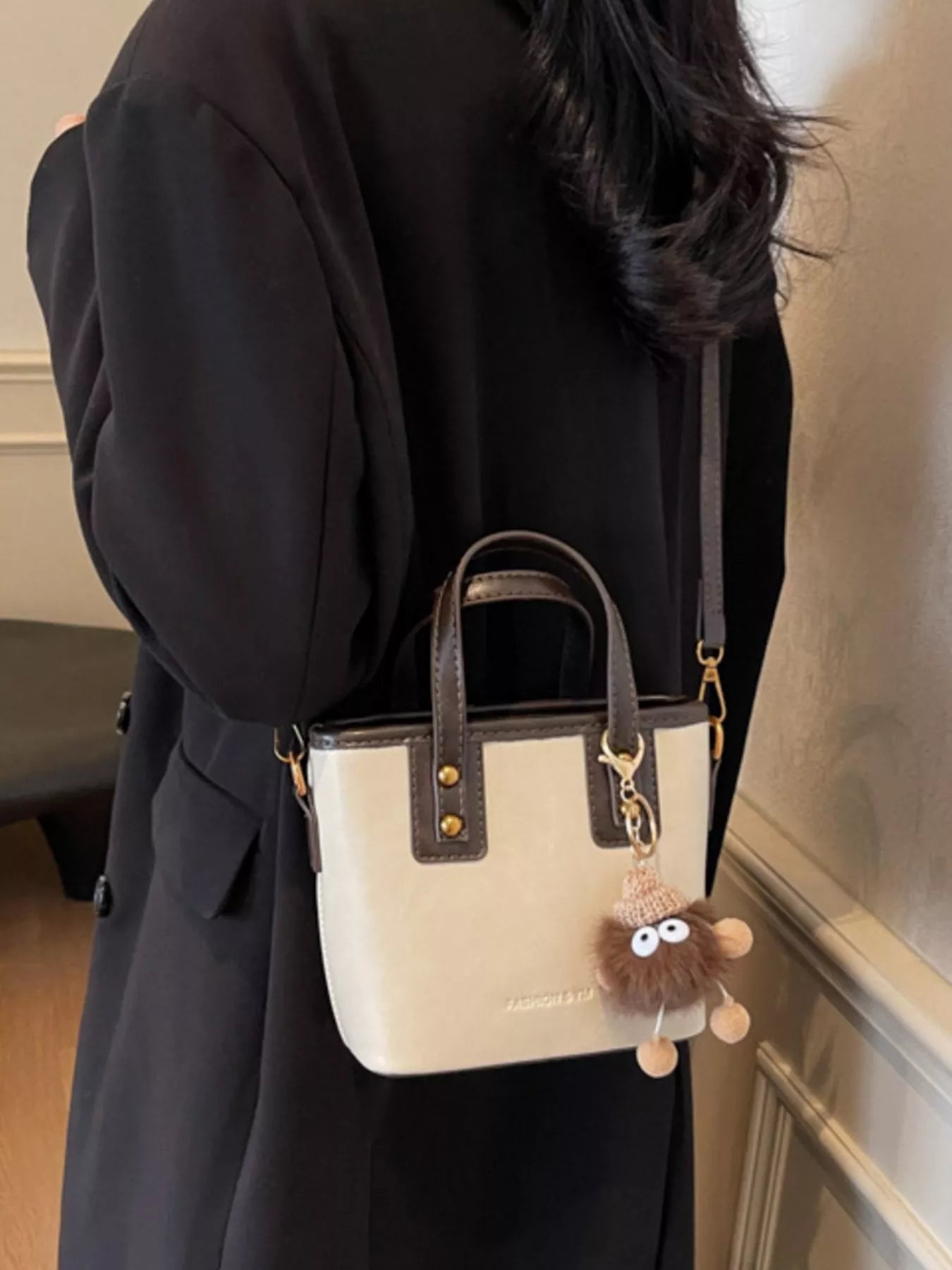 Leather Crossbody Bag with Charm - MAD RUFFI