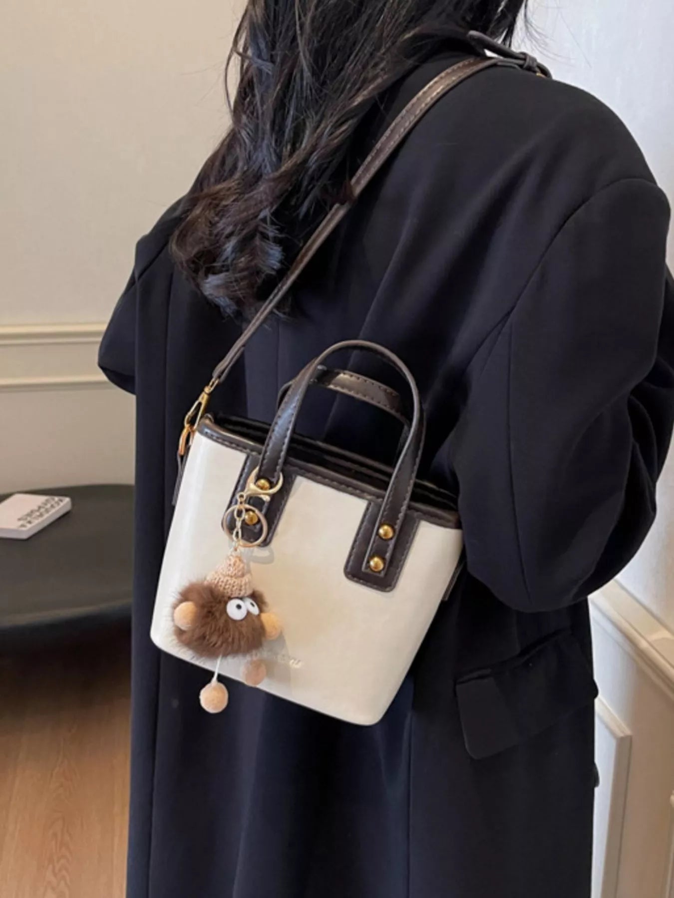 Leather Crossbody Bag with Charm - MAD RUFFI