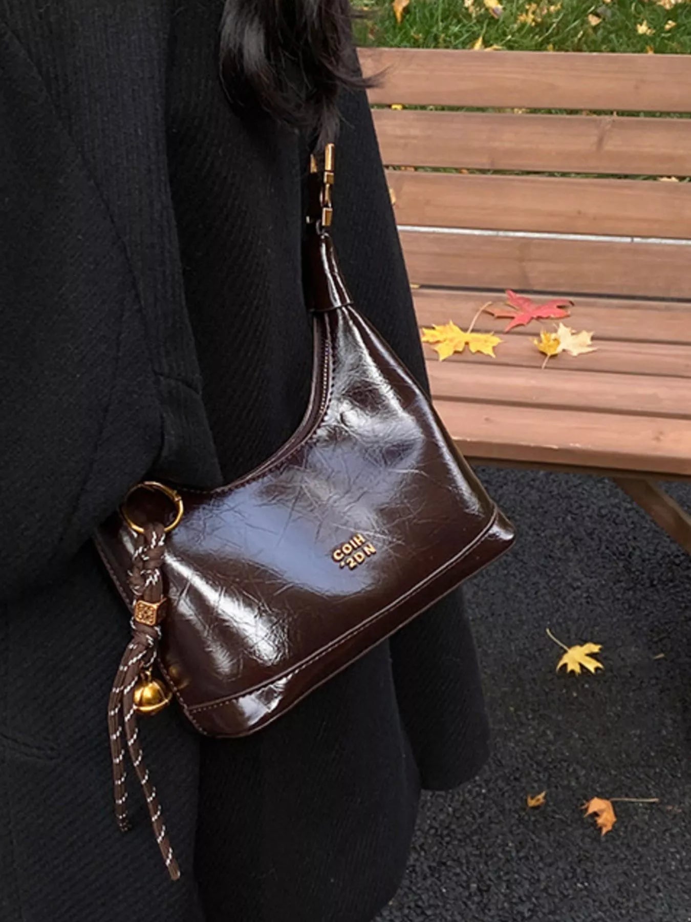 Leather Crossbody Bag with Charm - MAD RUFFI
